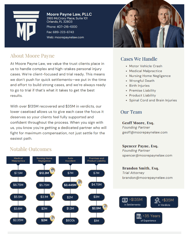 Moore Payne Law YMCA of Central Florida youth basketball sports partner announcement